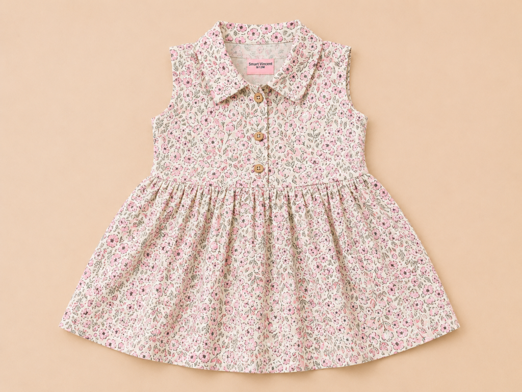 Sleeveless cream frock